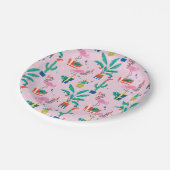 Festliche tropische Weihnachtsmuster Pappteller (Schrägansicht)