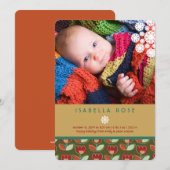 Festliche Tulips Foto Geburtstagsfeier Ankündigung (Vorne/Hinten)