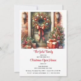 Festliche Tür Weihnachtshaus Einladung