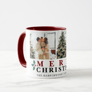 Festliche Typografie Frohe Weihnachten 2 Foto Tasse