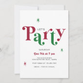 Festliche Typografie Lasst uns feiern Whimsical Ur Einladung (Vorderseite)