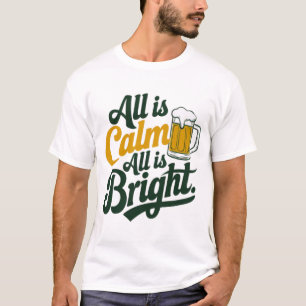 Festliche Typografie mit Bierdesign T-Shirt
