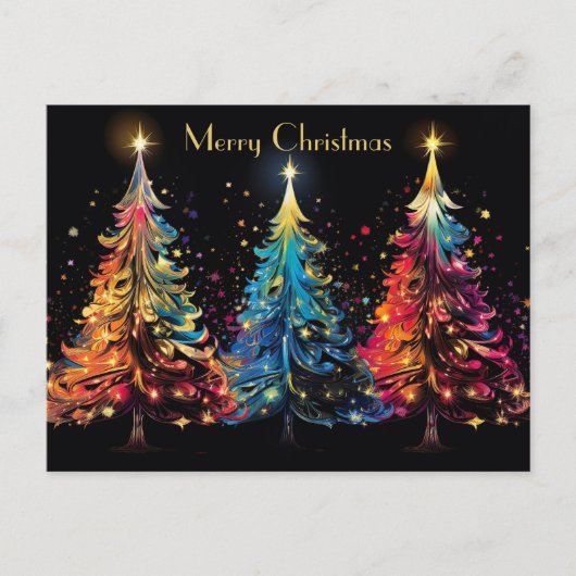 Festliche und abstrakte Weihnachtsbaumkarte Postkarte (Vorderseite)