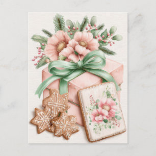 Festliche und elegante Pastell-Weihnachtsgeschenkb Postkarte