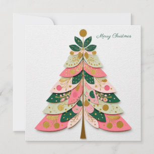 Festliche und elegante Weihnachtsbaum-Grußkarte Feiertagskarte
