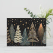 Festliche und elegante Weihnachtsbaumkarte Feiertagskarte (Stehend Vorderseite)