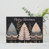 Festliche und elegante Weihnachtsbaumkarte Feiertagskarte (Stehend Vorderseite)