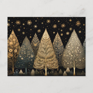 Festliche und elegante Weihnachtsbaumkarte Postkarte