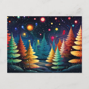 Festliche und elegante Weihnachtsbaumkarte Postkarte