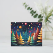 Festliche und elegante Weihnachtsbaumkarte Postkarte (Stehend Vorderseite)