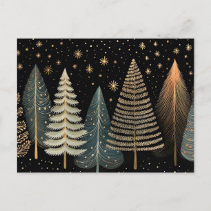 Festliche und elegante Weihnachtsbaumkarte Postkarte
