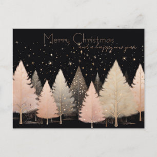 Festliche und elegante Weihnachtsbaumkarte Postkarte