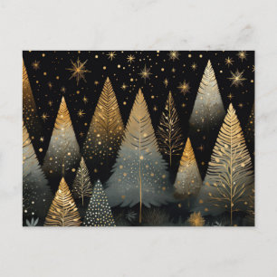 Festliche und elegante Weihnachtsbaumkarte Postkarte
