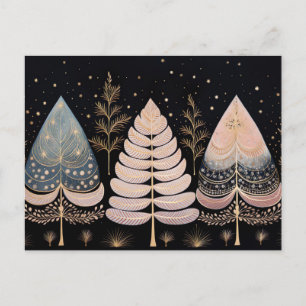 Festliche und elegante Weihnachtsbaumkarte Postkarte