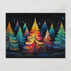 Festliche und elegante Weihnachtsbaumkarte Postkarte