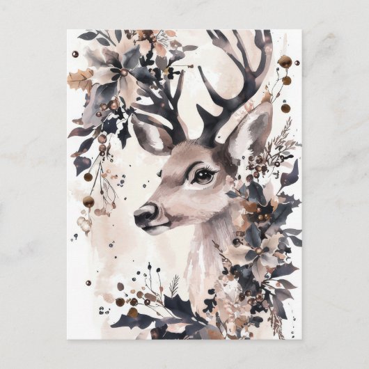 Festliche und elegante Weihnachtsgrüße Postkarte (Vorderseite)