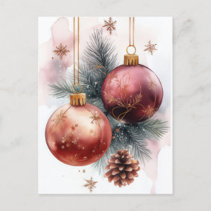 Festliche und elegante Weihnachtsgrüße Postkarte