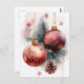 Festliche und elegante Weihnachtsgrüße Postkarte (Vorne/Hinten)