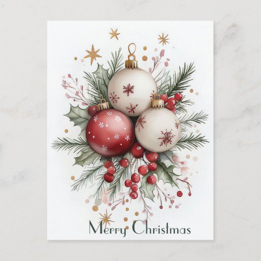 Festliche und elegante Weihnachtsgrüße Postkarte (Vorderseite)