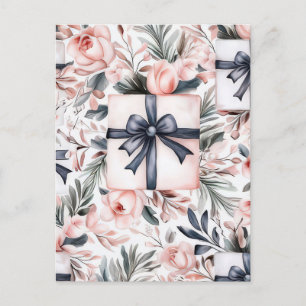 Festliche und elegante Weihnachtsgrüße Postkarte