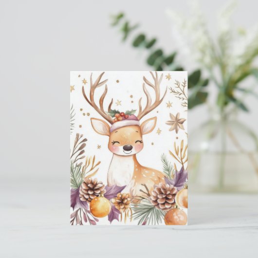 Festliche und elegante Weihnachtsgrüße Postkarte (Stehend Vorderseite)