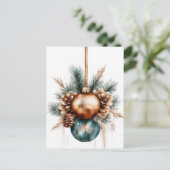 Festliche und elegante Weihnachtsgrüße Postkarte (Stehend Vorderseite)