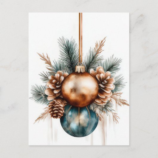 Festliche und elegante Weihnachtsgrüße Postkarte (Vorderseite)