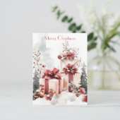 Festliche und elegante Weihnachtsgrüße Postkarte (Stehend Vorderseite)