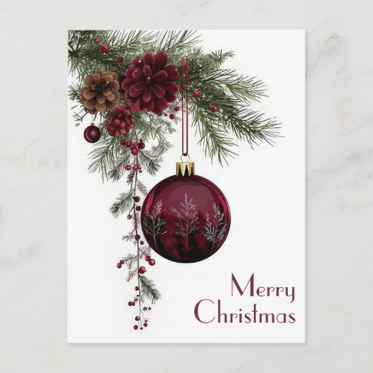 Festliche und elegante Weihnachtsgrüße Postkarte (Vorderseite)