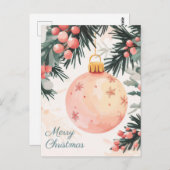 Festliche und elegante Weihnachtsgrüße Postkarte (Vorne/Hinten)