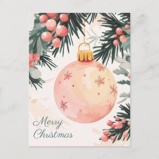 Festliche und elegante Weihnachtsgrüße Postkarte (Vorderseite)
