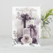 Festliche und elegante Weihnachtskarte Feiertagskarte (Stehend Vorderseite)