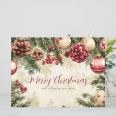 Festliche und elegante Weihnachtskarte Karte (Stehend Vorderseite)