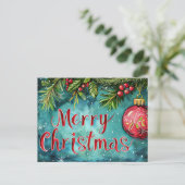 Festliche und elegante Weihnachtskarte Postkarte (Stehend Vorderseite)