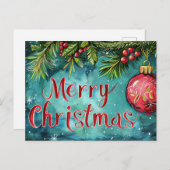 Festliche und elegante Weihnachtskarte Postkarte (Vorne/Hinten)