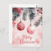 Festliche und elegante Weihnachtskarte Postkarte (Vorne/Hinten)