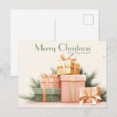 Festliche und elegante Weihnachtskarte Postkarte (Vorne/Hinten)