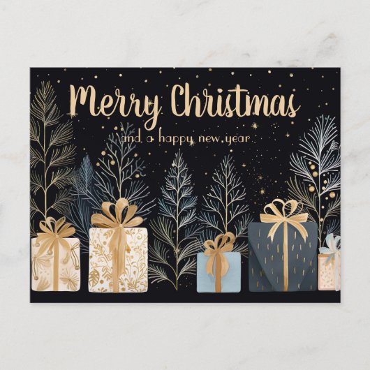 Festliche und elegante Weihnachtskarte Postkarte (Vorderseite)