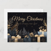 Festliche und elegante Weihnachtskarte Postkarte (Vorne/Hinten)