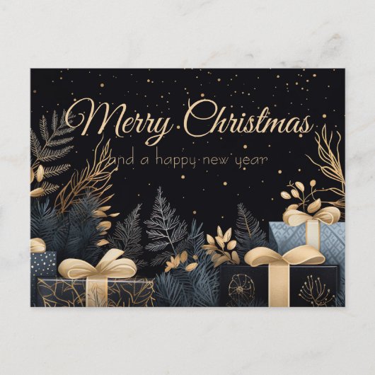 Festliche und elegante Weihnachtskarte Postkarte (Vorderseite)