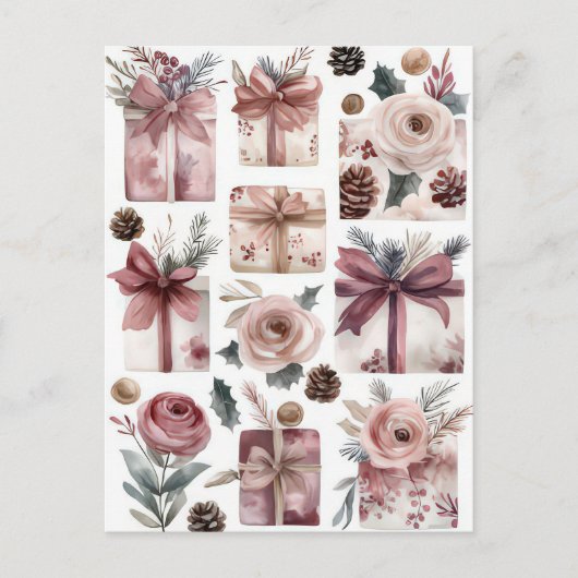 Festliche und elegante Weihnachtskarte Postkarte (Vorderseite)