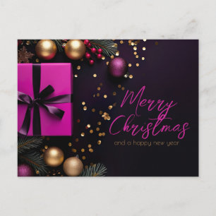 Festliche und elegante Weihnachtskarte Postkarte