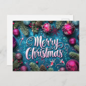 Festliche und elegante Weihnachtskarte Postkarte (Vorne/Hinten)