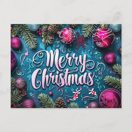 Festliche und elegante Weihnachtskarte Postkarte (Vorderseite)