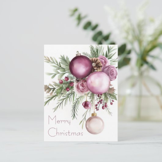 Festliche und elegante Weihnachtskarte Postkarte (Stehend Vorderseite)