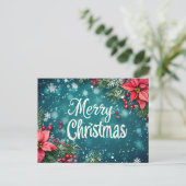 Festliche und elegante Weihnachtskarte Postkarte (Stehend Vorderseite)