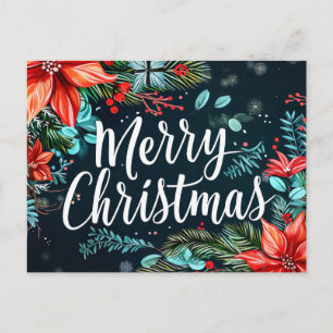 Festliche und elegante Weihnachtskarte Postkarte