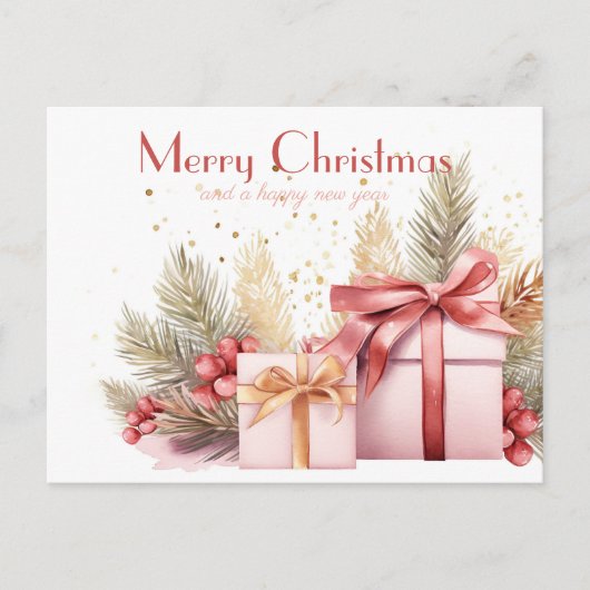 Festliche und elegante Weihnachtskarte Postkarte (Vorderseite)
