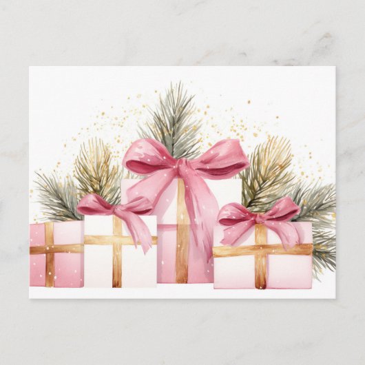 Festliche und elegante Weihnachtskarte Postkarte (Vorderseite)