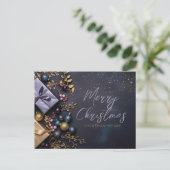 Festliche und elegante Weihnachtskarte Postkarte (Stehend Vorderseite)